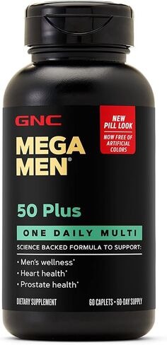 GNC Mega Men One Daily 50 Plus for Men, 60 Caplets in Kuwait