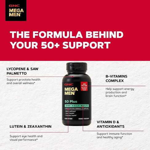 GNC Mega Men One Daily 50 Plus for Men, 60 Caplets in Kuwait