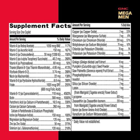 GNC Mega Men One Daily 50 Plus for Men, 60 Caplets in Kuwait
