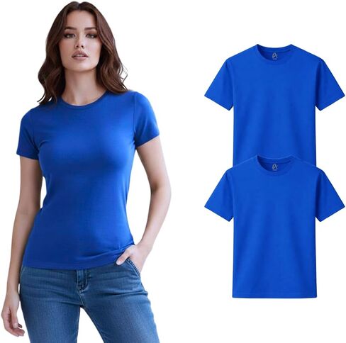 Women’s 100% Cotton T Shirts Soft Midweight Premium Crew Neck Tops Casual Summer Tops Women Regular Fit Basic Everyday Tee in Saudi Arabia