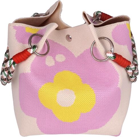 Crochet Tote Bag for Women, Cute Colorful Handmade Bag, Adorable Gift Idea for Her in Saudi Arabia