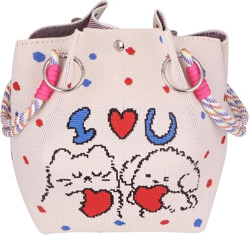 Crochet Tote Bag for Women, Cute Colorful Handmade Bag, Adorable Gift Idea for Her in Saudi Arabia