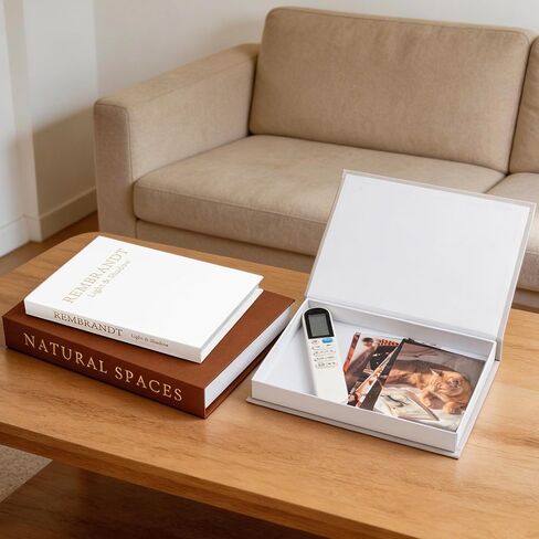 XL Decorative Books for Home Decor – Premium Linen Coffee Table Books with Hidden Storage, Faux Book Set for Living Room, Bookshelf & Shelf Styling (Beige-Brown) in Saudi Arabia