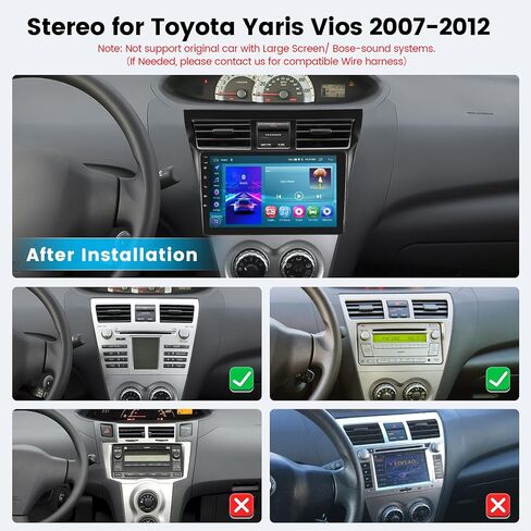 [8-Core 4+64G] Ohradio Android 13 Car Stereo for Toyota Yaris Vios 2007-2012, 9'' Touch Screen Car Radio with Wireless CarPlay Android Auto GPS Mirror Link WiFi Backup Camera Bluetooth FM RDS in Saudi Arabia