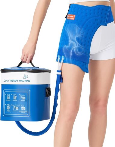 Cold Therapy Machine for Hip, 15.8Qt Large Ice Machine with Temp Display & Pressure Regulator, Cryotherapy Leak-Proof Hip-Specific Wrap, Whisper-Quiet Pump & 4 Timer Settings in Saudi Arabia