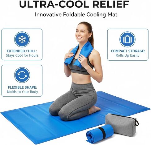 Gel Cooling Mat, Physical Cooling Pad, Universal for Office, Home & Car, Comfortable & Breathable, No Stuffiness for Long Sitting in Saudi Arabia