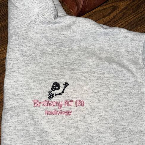 COUPLEHOODIES Custom Radiology Quarter Zip Sweatshirt – Embroidered Skeleton with Name and Credentials, Gift for Technologists in Saudi Arabia