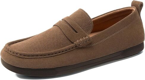 حذاء Bruno Marc الرجالي Penny Loafers من الجلد السويدي بدون كعب كاجوال سهل الارتداء in Kuwait