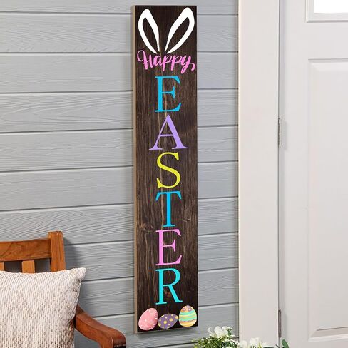 Easter Vertical Porch Sign for Welcome Front Door Rustic Tall Welcome sign for Front Porch Standing Farmhouse Door Porch Decoration 47.2" H in Saudi Arabia