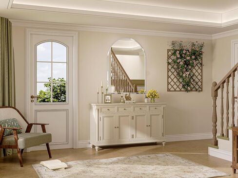 Frameless Arch Mirror, 24"x36" Bathroom Vanity Arched Mirrors with Beveled Edge, Decorative Arch Wall Mirrors for Bedroom, Entryway, Living Room in Saudi Arabia