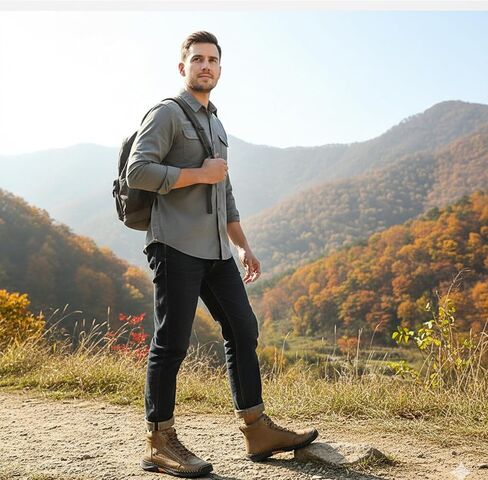 Boots for Men Women,Salkin Comfortable Handmade Leather Shoes,Waterproof Non-Slip Boots Width w/Arch Support for Outdoor Hiking Trekking Daily Wear in Kuwait