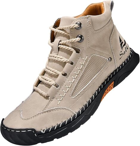 Boots for Men Women,Salkin Comfortable Handmade Leather Shoes,Waterproof Non-Slip Boots Width w/Arch Support for Outdoor Hiking Trekking Daily Wear in Kuwait