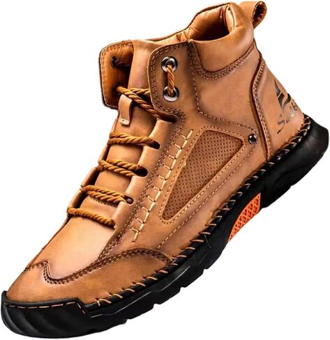 Boots for Men Women,Salkin Comfortable Handmade Leather Shoes,Waterproof Non-Slip Boots Width w/Arch Support for Outdoor Hiking Trekking Daily Wear in Kuwait