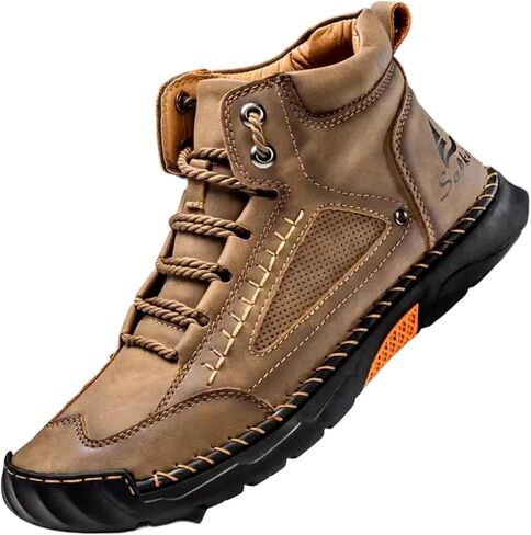 Boots for Men Women,Salkin Comfortable Handmade Leather Shoes,Waterproof Non-Slip Boots Width w/Arch Support for Outdoor Hiking Trekking Daily Wear in Kuwait