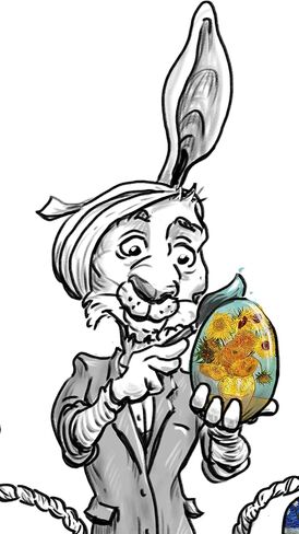 رسوم متحركة/رسوم توضيحية لفناني بيض عيد الفصح موقعة من الفنان، ورق الكتان الثقيل من ساوثوورث in Kuwait
