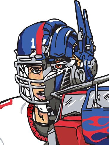Optimus Eli Manning Football Original Art Signed by Artist Print, Southworth Heavy Linen Paper in Kuwait