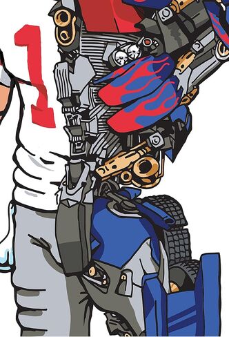 Optimus Eli Manning Football Original Art Signed by Artist Print, Southworth Heavy Linen Paper in Kuwait