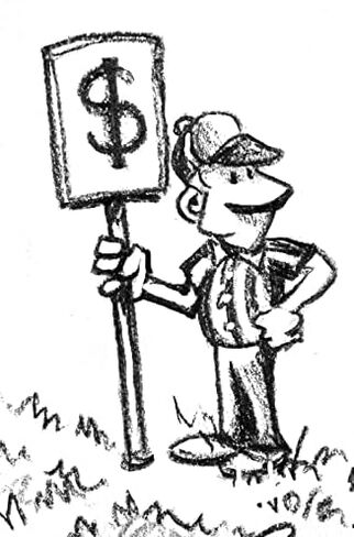 Bull 'n Bear Touchdown Stock Market Cartoon Signed by Artist Print, Southworth Heavy Linen Paper in Kuwait