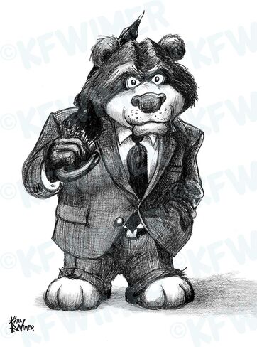 Bull 'n Bear Touchdown Stock Market Cartoon Signed by Artist Print, Southworth Heavy Linen Paper in Kuwait