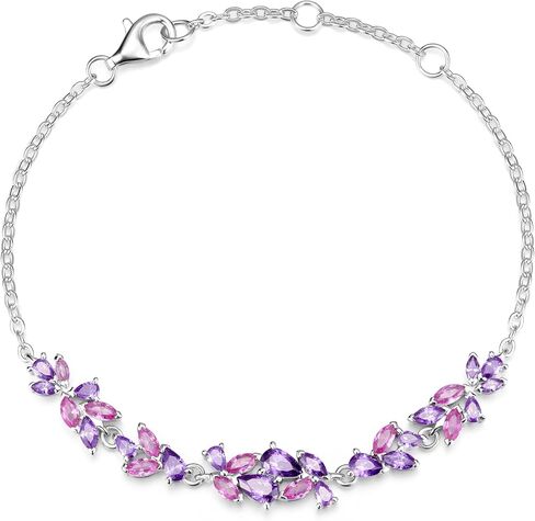 FANCIME Wisteria Whisper Jewelry Collection White Gold Plated Sterling Silver Multiple Gemstone Cuts Earrings Bracelet Necklace Birthday Wedding Party Prom Graduation Mothers Day Gifts for Women Wife Her in Kuwait