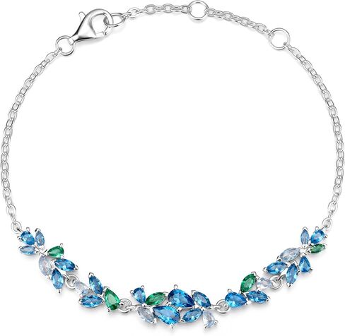 FANCIME Wisteria Whisper Jewelry Collection White Gold Plated Sterling Silver Multiple Gemstone Cuts Earrings Bracelet Necklace Birthday Wedding Party Prom Graduation Mothers Day Gifts for Women Wife Her in Kuwait