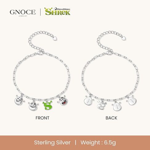 GNOCE Shrek Quirky Expression Bracelet for Her, S925 Sterling Silver Bracelet for Women Fit Bracelet, Halloween Mother's Day Jewelry in Kuwait