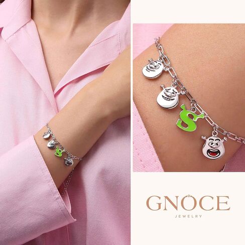 GNOCE Shrek Quirky Expression Bracelet for Her, S925 Sterling Silver Bracelet for Women Fit Bracelet, Halloween Mother's Day Jewelry in Kuwait