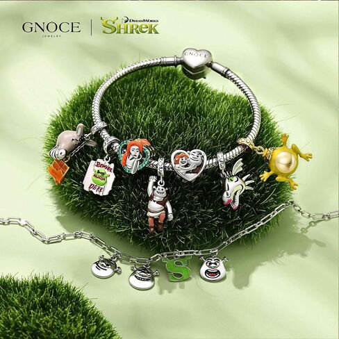 GNOCE Shrek Quirky Expression Bracelet for Her, S925 Sterling Silver Bracelet for Women Fit Bracelet, Halloween Mother's Day Jewelry in Kuwait
