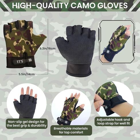 20 Piece Army Costume for Kids, Soldier Military Dress up for Boys 3-10, Kids Army Gear Role Play, Halloween Costume Camouflage Set with Vest, Camo Gloves, Helmet, Halloween Christmas Gift for Kids in Saudi Arabia