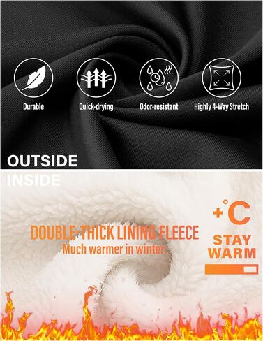 Women's Thick Fleece Lined Leggings High Waisted Tummy Control Thermal Warm Soft Yoga Pants for Cold Winter in Saudi Arabia