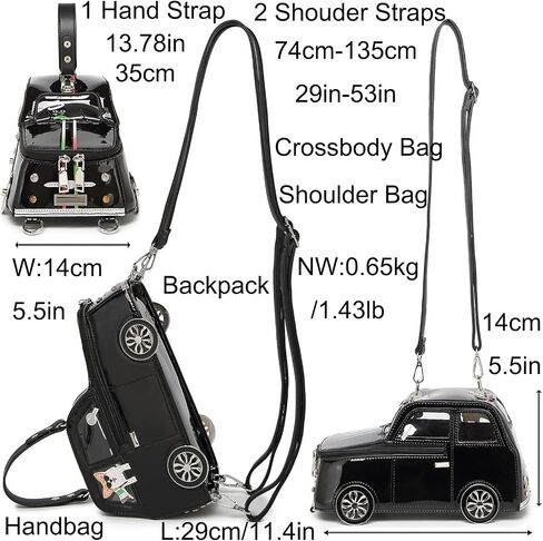 Women PU Leather Unique Novelty Weird Car Shape Crossbody Shoulder Bag Handbag Purse for Girls in Saudi Arabia