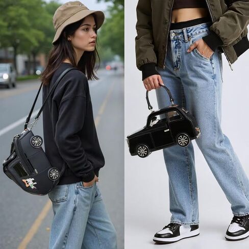 Women PU Leather Unique Novelty Weird Car Shape Crossbody Shoulder Bag Handbag Purse for Girls in Saudi Arabia