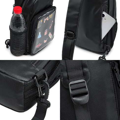 Ita Bag Sling Bag, Transparent Chest Bag with Pin Display, Adjustable Strap Crossbody Bag for Cosplay, Daily Use in Saudi Arabia