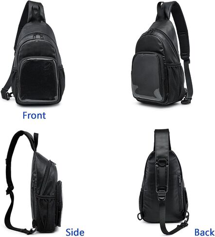 Ita Bag Sling Bag, Transparent Chest Bag with Pin Display, Adjustable Strap Crossbody Bag for Cosplay, Daily Use in Saudi Arabia