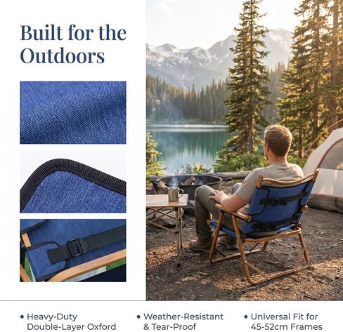 Camping Chair Replacement Fabric Seat Cover for Folding Chairs | Waterproof Oxford Chair Cover with Strap Buckles, Heavy-Duty Replacement Seat for Camping, Fishing & Folding Chairs in Saudi Arabia