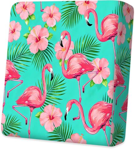 ANNA QUEEN Small Tropical Flamingo Couch Cushion Covers Sofa Slipcovers, Floral Sofa Covers Washable for Cushion Couch, Stretch Pattern Outdoor Cushion Covers for Patio Furniture with Elastic Bottom in Saudi Arabia