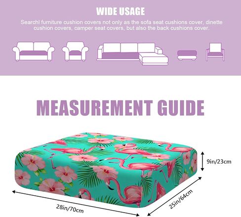 ANNA QUEEN Small Tropical Flamingo Couch Cushion Covers Sofa Slipcovers, Floral Sofa Covers Washable for Cushion Couch, Stretch Pattern Outdoor Cushion Covers for Patio Furniture with Elastic Bottom in Saudi Arabia