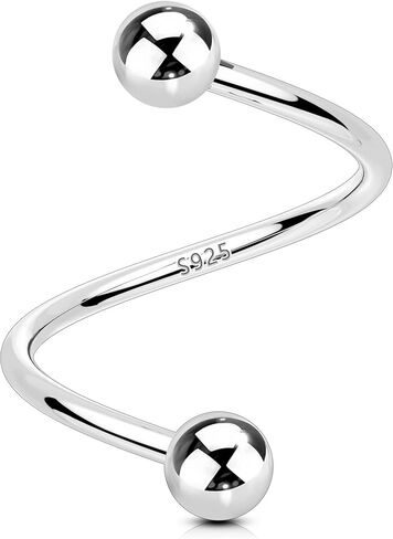 OUFER 18G أقراط الغضروف للنساء والرجال 925 الفضة الصلبة الأقراط تويست قابل للتعديل، تصميم رأس كروي كلاسيكي الفص الحلزون ثقب المجوهرات، الأذن ترصيع المجوهرات Labret الشفاه ثقب المجوهرات in Kuwait