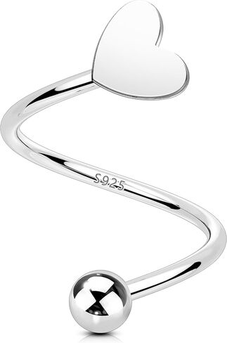 OUFER 18G أقراط الغضروف للنساء والرجال 925 الفضة الصلبة الأقراط تويست قابل للتعديل، تصميم رأس كروي كلاسيكي الفص الحلزون ثقب المجوهرات، الأذن ترصيع المجوهرات Labret الشفاه ثقب المجوهرات in Kuwait