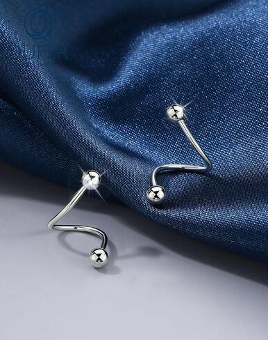 OUFER 18G أقراط الغضروف للنساء والرجال 925 الفضة الصلبة الأقراط تويست قابل للتعديل، تصميم رأس كروي كلاسيكي الفص الحلزون ثقب المجوهرات، الأذن ترصيع المجوهرات Labret الشفاه ثقب المجوهرات in Kuwait