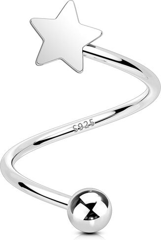 OUFER 18G أقراط الغضروف للنساء والرجال 925 الفضة الصلبة الأقراط تويست قابل للتعديل، تصميم رأس كروي كلاسيكي الفص الحلزون ثقب المجوهرات، الأذن ترصيع المجوهرات Labret الشفاه ثقب المجوهرات in Kuwait