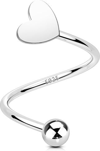 OUFER 18G أقراط الغضروف للنساء والرجال 925 الفضة الصلبة الأقراط تويست قابل للتعديل، تصميم رأس كروي كلاسيكي الفص الحلزون ثقب المجوهرات، الأذن ترصيع المجوهرات Labret الشفاه ثقب المجوهرات in Kuwait
