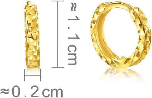 CHOW SANG SANG 999 أقراط دائرية ذهبية اللون للنساء 95310E in Kuwait