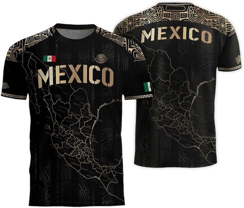 Mexico Soccer Jersey - Mexico Jersey - World Cup Shirt Mens Short Sleeve Top Crewneck Letter-Printed Shirt in Saudi Arabia