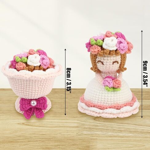 Reversible Crochet Bouquet Flower Doll 2026 New Cute Handmade Bride Cross Dressing Wedding Dress Dolls Funny Knitted Graduation Birthday for Women and Girlfriend in Saudi Arabia