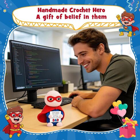 Busy Gaming Life Fathers Day Birthday Dad Gifts from Daughter Son Wife, Crochet Dad Hero Gift for Father from Kids, Step Best BonusDad Father in Law Daddy Ornament,Daddy Office Desk Accessories in Saudi Arabia