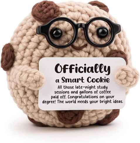 Graduation Gifts for Her Him 2025 - Officially A Smart Cookie Crochet Desk Decor - College High School Grad Congratulation Present - Masters PhD Degree Keepsake - Proud of You Sentiment in Saudi Arabia