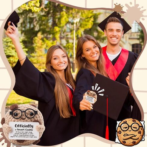 Graduation Gifts for Her Him 2025 - Officially A Smart Cookie Crochet Desk Decor - College High School Grad Congratulation Present - Masters PhD Degree Keepsake - Proud of You Sentiment in Saudi Arabia