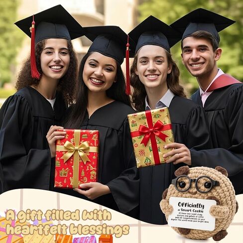 Graduation Gifts for Her Him 2025 - Officially A Smart Cookie Crochet Desk Decor - College High School Grad Congratulation Present - Masters PhD Degree Keepsake - Proud of You Sentiment in Saudi Arabia