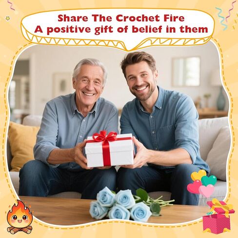 Dad Gifts for Fathers Day from Son Daughter Wife,Positive Handmade Crochet Birthday Gift for Fathers Daddy Papa New Bonus Step Dads,Funny Crochet Flame Gifts for Father Men,I Love You Dad Gift in Saudi Arabia